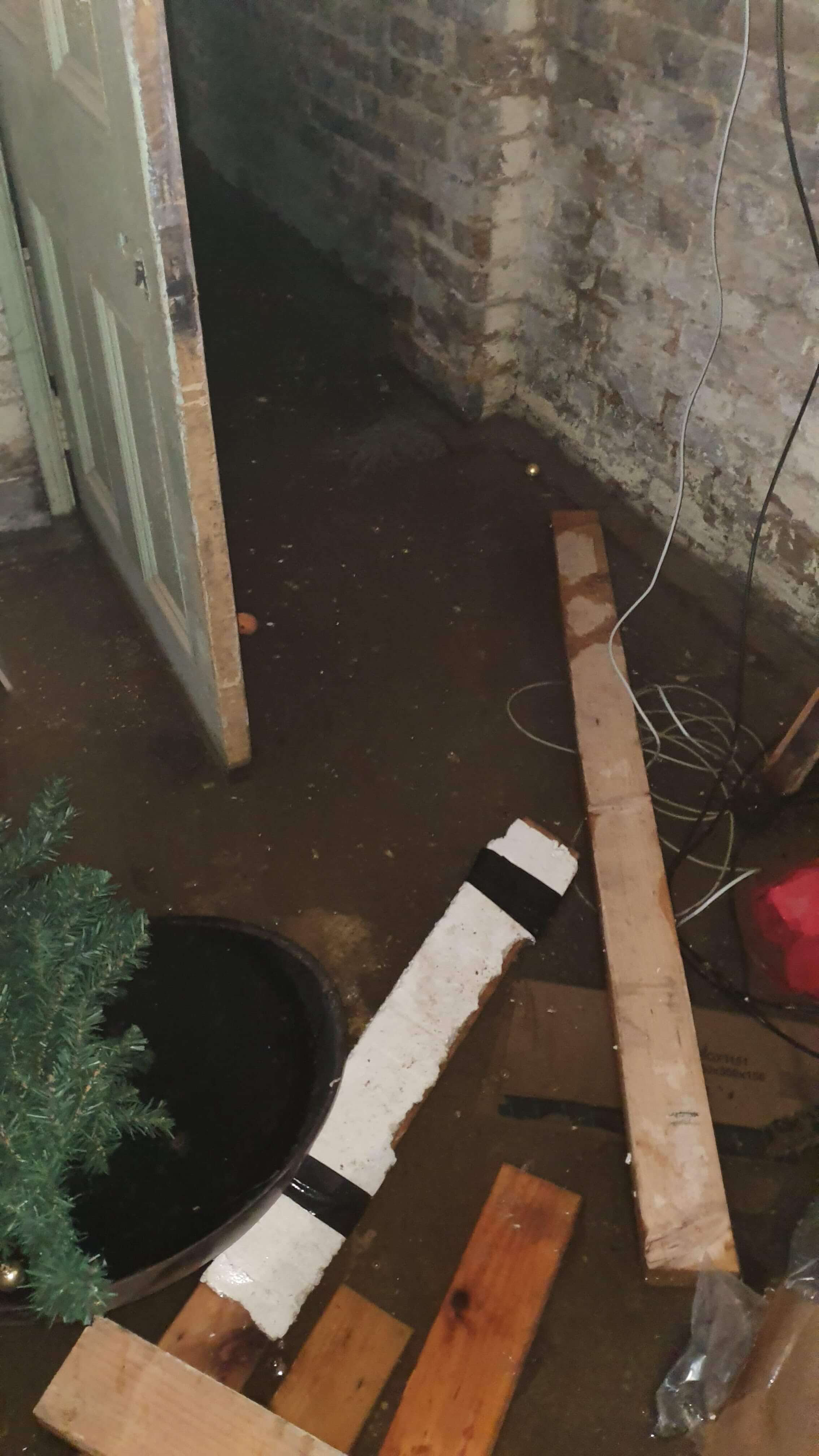 Flooded basement in residential property