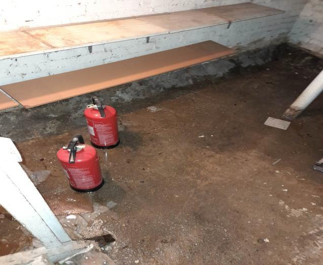 sewage damage in residential basement